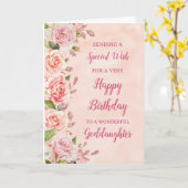Fleurs roses Godgirl Carte d'anniversaire (Fleur jaune)