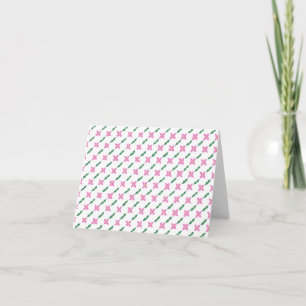 Fleurs roses Green Feuille Motif Cartes de notes