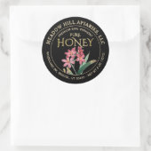 FLEURS ROSES HONEY OR ÉTIQUETTE SUR NOIR (Sac)