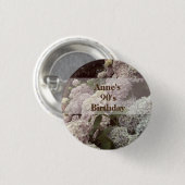 Fleurs roses Hydrangea 90e Anniversaire Badges (Devant & derrière)