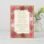Fleurs roses Invitations de douche nuptiale person (Debout devant)