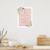 Fleurs roses luxueuses Affiche de bienvenue de la  (Cuisine)