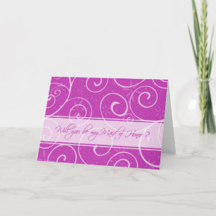 Fleurs roses Maid of Honor Invitation Card