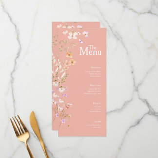 Fleurs roses Mariage Menu Événement Décor Table