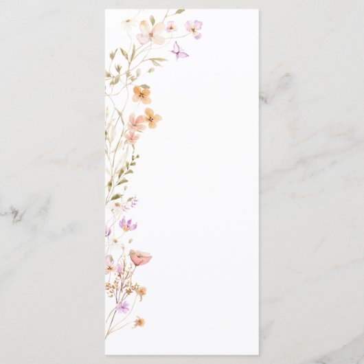 Fleurs roses Mariage Menu Événement Décor Table (Dos)