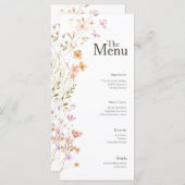 Fleurs roses Mariage Menu Événement Décor Table (Devant / Derrière)