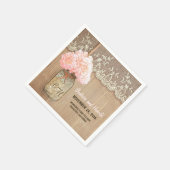fleurs roses mason pot serviettes en papier rustiq (Coin)