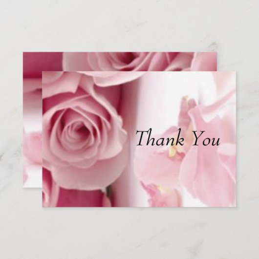 Fleurs roses Merci (Devant / Derrière)