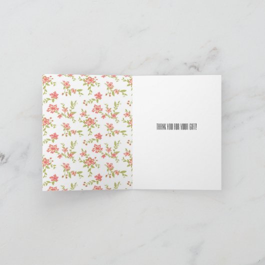 Fleurs roses Merci (Intérieur)