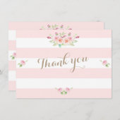 Fleurs roses Merci Mariage (Devant / Derrière)