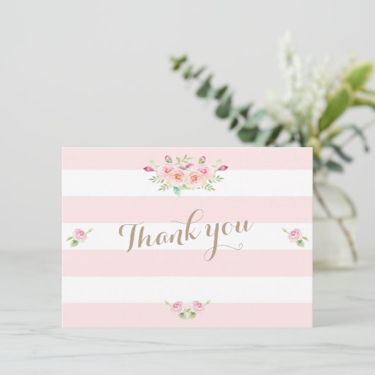 Fleurs roses Merci Mariage (Debout devant)