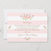 Fleurs roses Merci Mariage (Dos)