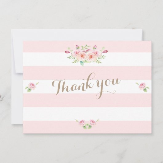 Fleurs roses Merci Mariage (Devant)