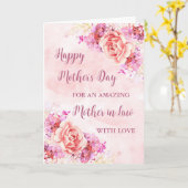 Fleurs roses Mère en droit Bonne carte mère (Fleur jaune)