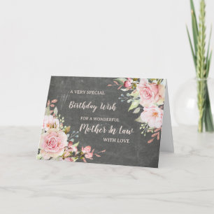 Fleurs Roses Mère En Droit Carte Anniversaire
