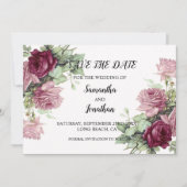 Fleurs roses modernes Enregistrer la date Carte d' (Devant)