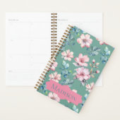 Fleurs roses modernes Planificateur de verdure (Devant avec enveloppe)