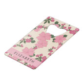 Fleurs Roses, Motif De Fleurs, Votre Nom (Dos Angle)