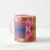 Fleurs roses Mugs personnalisés (Devant gauche)