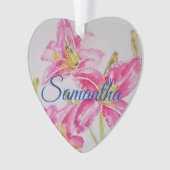 Fleurs roses Noël Enfants Nom Décoration (devant)