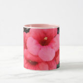 Fleurs roses Noir 325 ml Ringer Combo Mug (Centre)