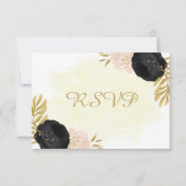 Fleurs roses noires or mariage botanique RSVP ca (Dos)