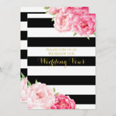 Fleurs Roses Noires Vow Renouvellement Invitation (Devant / Derrière)