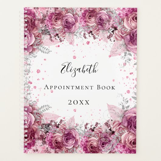 Fleurs roses nom blanc élégant (Devant)