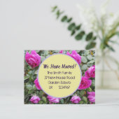 Fleurs roses Nouvelle Adresse Carte Postale, Nous  (Debout devant)