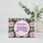 Fleurs roses Nouvelle Adresse Carte Postale, Nous (Debout devant)