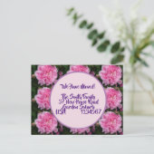 Fleurs roses Nouvelle Adresse Carte Postale, Nous (Debout devant)