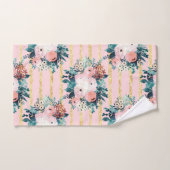 Fleurs roses Peinture Gold Stripes Girls Design (Serviette à main)