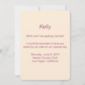 Fleurs roses Pot Mason Carte pour Demoiselles d'Ho (Dos)