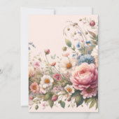 Fleurs Roses Pour Soeur Carte Plat Anniversaire (Dos)