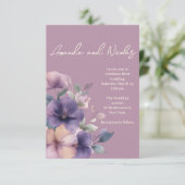 Fleurs roses pourries sur Faire-part de mariage (Debout devant)