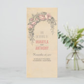 Fleurs roses Programmes de mariage vintage (Debout devant)