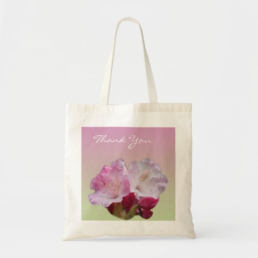 fleurs roses rhododendron merci sac (Devant)