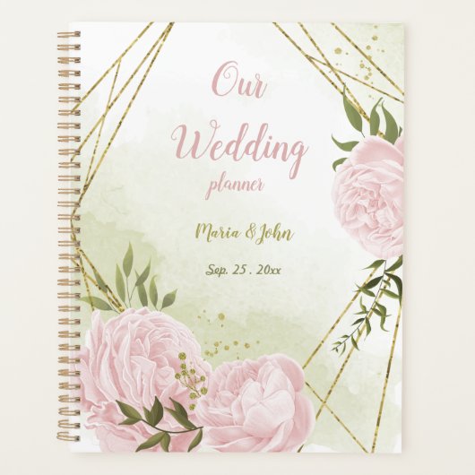 fleurs roses romantiques verdure mariage (Devant)