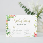 Fleurs roses rose mariage jardin moderne RSVP (Debout devant)