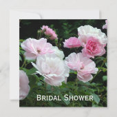 Fleurs roses rose pâle invitations à la douche nup (Dos)