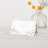 Fleurs roses, rose script, numéro de table (Devant)