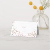 Fleurs roses, rose script, numéro de table (Dos)