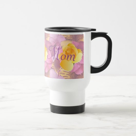 Fleurs roses Rose Yellow Rose Maman Voyage Mug (Droite)