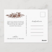 fleurs roses rousses merci carte postale (Dos)