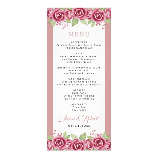 Fleurs roses rousses poussiéreuses BUDGET Carte de (Devant)