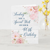 Fleurs roses Rustiques Bonne carte d'anniversaire  (Fleur jaune)