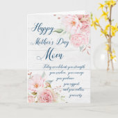 Fleurs roses rustiques Carte de fête des mères (Fleur jaune)