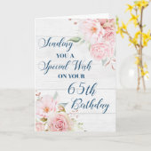 Fleurs roses rustiques joyeuses 65e carte d'annive (Fleur jaune)