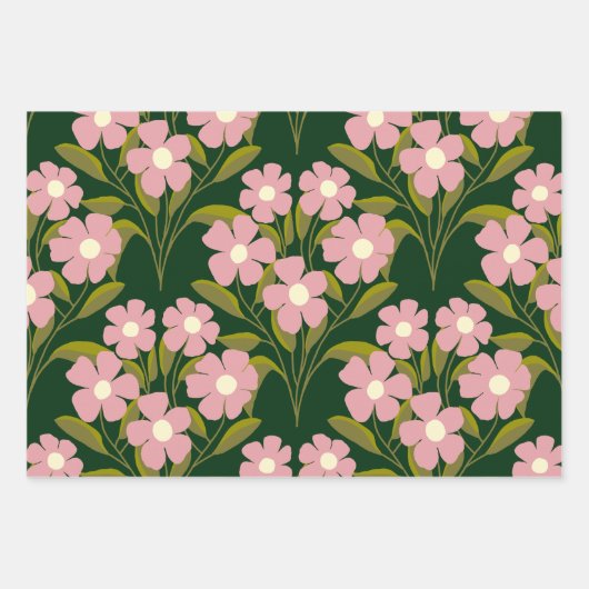 Fleurs roses Sage Vert Feuille motif (Devant)
