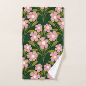 Fleurs roses Sage Vert Feuille motif (Serviette à main)